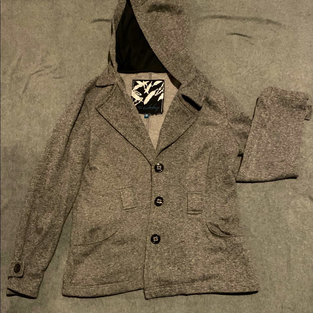 Lightweight hoody pea coat size L